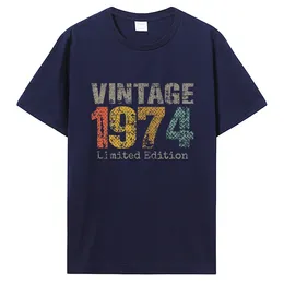 Erkek tişörtleri eski vintage 1974 doğum günü erkekler kadın tişört karısı koca b-gün sunar sözler alıntı grafik giyim büyük boy tshirt