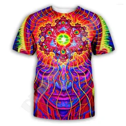 Camiseta masculina moda trippy buda mandala colorido dprint verão harajuku casual engraçado t-shirts mangas curtas ak6