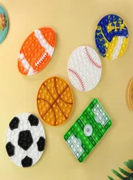 Amazon Silikon Kolor piłki nożnej koszykówka Bubblefingertip Toy Squeeze bąbelki