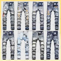 Jeans amirir jeans designer calças para high street fashion clássico jean europa e os estados unidos hip-hop calças bonitas elásticas slim versátil jeans masculinos 240308