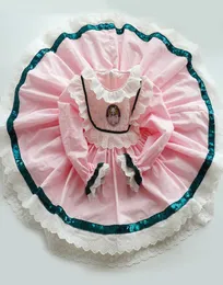 Baby Girl Pink Lace Turchia Abiti vintage Bambini Lolita Princess Ball Gown per ragazze Birthday Party Dress F12171248128