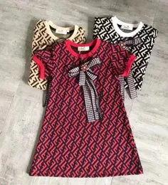 High End Girls Dress Summer Ins Ny Arrivals Girls Bowknot Letter Printed Design Högkvalitativ bomullsdocka CHI1872514