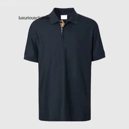 Men's Polos Men burbrerys European station Bajia designer casual polo shirt mens classic solid color TB letter embroidery summer B short sleeve tshirt Men t-shirt