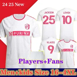 24 st'LOUIS City New SOCCER JERSEYS 24 25 MLS HOME Away st Louis''RED' SC white NILSSON KLAUSS 9 NELSON GIOACCHINI VASSILEV BELL PIDRO FOOTBALL Men's kids kit player