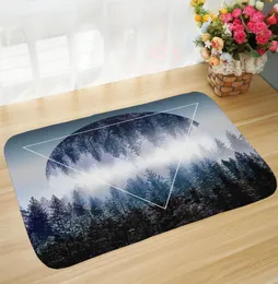 Alfabetet Forest Triangle Pattern Bath Mat Kök Badrum golvdörr Superabsorberande nonslip mattor mjuka flanell badmats8774804