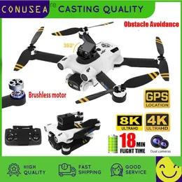 Drones S136 Pro Ultra 8K 4K Drone Camera G Drone Hd Dual Camera Professional Four Helicopter Brushless Helicopter Obstacle Avoidance Drone Q240308