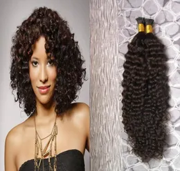 kinky curly i tip extensions 100gstrands kery remy hair on capsule لاختبار الشعر 3325496