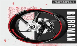 ديكور عجلات الدراجات النارية ملصقات عاكسة للحماية من شريط الشريط الداخلي شارات دائمة من أجل سوزوكي بورجمان بورجمان 9902877