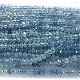 Luźne kamienie szlachetne Veemake Blue Aquamaryna Naturalny naszyjnik Bracelets Kolczyki pierścień fasetowane małe koraliki damskie do tworzenia biżuterii