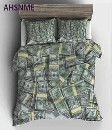 AHSNME decoration dollar money Bedding Set Highdefinition Print Quilt Cover for RU AU EU King Double Size Market jogo de cama5763150