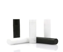 Frasco de batom vazio diy, tubo de brilho labial, recipiente de tubo de bálsamo labial com tampa, recipiente de amostra preto e branco transparente f30792953088