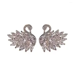 Stud Earrings 1 Pair Earring Crystal Decorative Ear Piercing Jewellery Wife For Engagement Wedding Party Casual