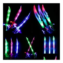 Spade/pistole a LED Illuminano Spade Ninja Suono attivato dal movimento Lampeggiante Pirata Spada da bucaniere Giocattolo a LED per bambini Bastone luminoso Bomboniere Regalo Dhycc