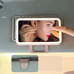 3 färger Lättlägen kosmetiska speglar LED -upplyst pekskärm Makeup Mirror USB RECHARGEABLE FOLLABLE COMPACT MAGROR