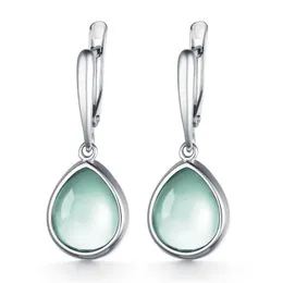 Simple Light Luxury Silverplated Opal Moonstone Long Earrings Fashion Exquisite Banquet Jewelry 240305