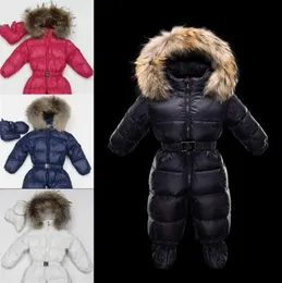 Teenmiro Baby Schneeanzug Winter Overall Neugeborene Schnee Tragen Kleidung Daunen Pelz Jacke Kinder Mädchen Mäntel Säuglingsspielanzug für Jungen Parka ov1325742