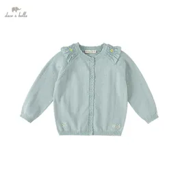 DB1220142 dave bella primavera infantile neonate moda cardigan floreale bambini cappotto bambino ragazza carino maglione lavorato a maglia 240301