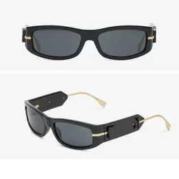 Luxury designer sunglasses men classic brand FF mirror leg logo handmade glasses 40120 UV protection original single sunglasses for women oval frame original box