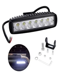 Barra de luz led com fileira única, 6 luzes led, 6 tamanhos, 18w, 6500k, ip67, à prova d'água, barra de luz de trabalho para suv, caminhão, barco2825513