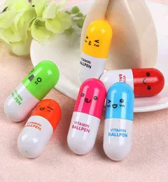 Lovely expression pill ballpoint pen creative cartoon capsule retractable pen children039s gift stationery gift7036649