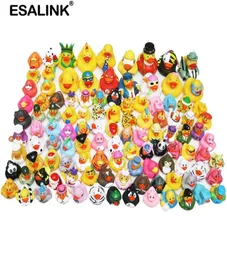 ESALINK Zufälliges Badespielzeug für Kinder, schwimmende Gummienten, Quetschgeräusch-Ente für Babyparty, 102050, 100 Stück, zufälliger Stil, 2012161527609