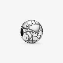 Ny ankomst 100% 925 Sterling Silver Planet Earth Clip Charm Fit Original European Charm Armband Smycken Tillbehör240p