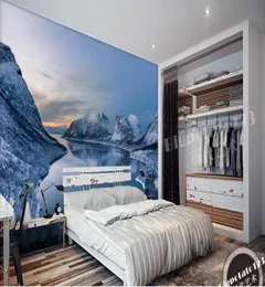 wallpaper scenery for walls Custom wallpaper nonwoven Snow snow lake scenery wall po wallpaper2906679