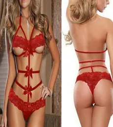 Babydoll Sleepwear Dress for Women Exotic Apparel Lace Bow Dress Sexy Underwear Nightwear Gstring Erotic Lingerie1114058