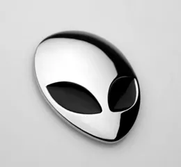 Silver Cool 3D Black Eyes Alien Et Odznaka Emblem Pełna metalowa naklejka do okien laptop2515567