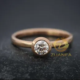 Heißer Verkauf 10k 14k 18k Solid Gold Ring 1Ct Lünette Fassung Moissanit Diamant Ring Luxus Moissanit Verlobungsring für Frauen