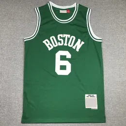 Basquete 6 Russell Green Classics Retro Men Women Youth S-XXL Sport Jersey