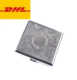 20st Metal Flip Cigarettfodral Plate Mens Cigaretter Box Rostfritt stål Tobaks Fall Humidor DHL Freight6753234
