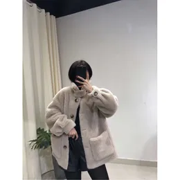 2023 Winter New Haining Fur Pellet Sheep Fleece Women's Coat Lamb Hair Anna Short 816073