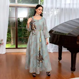 Roupas étnicas Abaya Dubai Turquia Muçulmano Caftan Marocain Evening Party Dress Islam Maxi Vestidos Nobres para Mulheres Robe Long Femme Kaftan