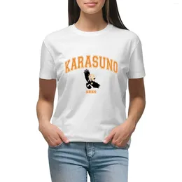 Polos femininos karasuno high school (high) camiseta oversized anime roupas femininas camisas de treino para mulher