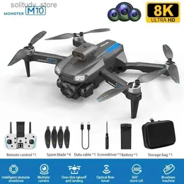 Drönare M10 Mini Drone 4K Professional HD Camera RC Four Helicopter Drone 10 km Avstånd Hinder Undvikande Aerial Photography Drone 8K 5000M Q240308