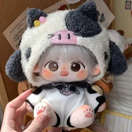 20 cm Cotton Doll Idol Plush Baby Toys Cow Clothes Dressing Högkvalitativ Söt fylld anpassning Figur Toys Collection Gift 240223