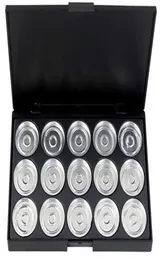 NewEmpty Eyeshadow Professional Pigment Aluminum Palette Pans Case Makeup DIY 15グリッドビューティーツール1244694