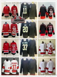 Film College Hockey su ghiaccio indossa maglie cucite 20SebastianAho 37AndreiSvechnikov 11Staal Reverse Retro Blank 25th Anniversary Bla9251696