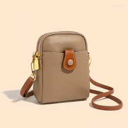 Evening Bags Brand Women's Bag Top Layer Cowhide Shoulder Crossbody Phone Casual Genuine Leather Zero Wallet