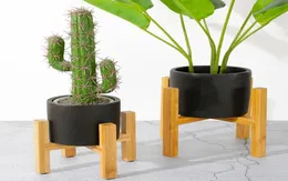 Portátil único bay suporte de flor de bambu mini vaso de flores titular planta vaso prateleira quatro pernas deslizamento bracket9525616