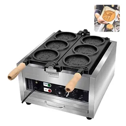 4 Izgara Küçük Altın Para Ekmek Waffle Maker Madeni Para Şeklinde Waffle Makinesi Makinesi Ticari Kullanım