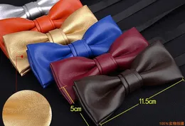 Pu läder fluga slips manlig formell brudgum bröllop båge högkvalitativ version bow tie 240223