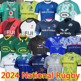 2024 25RUGBY JERSEYS 사우스 잉글랜드 아프리카 아일랜드 아일랜드 럭비 블랙 리인스터 사모아스 럭비 스코틀랜드 피지 국립 럭비 저지 홈 어웨이 남성 럭비 셔츠 저지 럭비