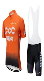 2019 Pro Team CCC Cycling Jersey 9d Bib Set Bisiklet Giysileri Ropa Ciclismo Bisiklet Giysileri Mens Kısa Maillot Culotte1420262