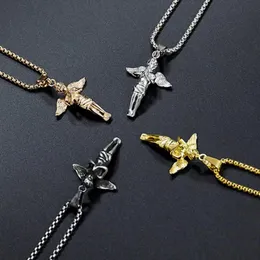 Ожерелья с подвесками, мужские ангельские мальчики, Золотая цепочка из нержавеющей стали, ожерелье 2021, ювелирные изделия на шею, амулет, подарок для мужчин Acce2974