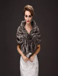 Rabbit Hair Faux Fur Shrug Wedding Stole Shawl Shawl Brud Bridal Prom Wedding Jacket Bolero Cape de Mariee Faux Fur Wedding Wraps6968315