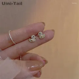 Серьги-гвоздики Uini-Tail, продажа тибетского серебра 925 пробы, милая микроинкрустация в виде утки, темперамент, роскошная повседневная дикая удача