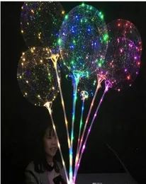 Bobo Balonlar Led Bobo Balonu 315 inç Stick 3m String Balon LED LIGHT LIGHT Noel Cadılar Bayramı Balloon Parti Dekor7813667