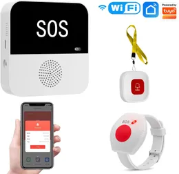 Wireless WiFi Elderly Caregiver Pager SOS Call Button Emergency SOS Alert System for Seniors Patients Elderly At Home 240219